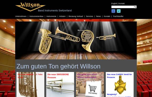 Vorschau von www.willson.ch, Willson Bandinstruments, Willi Kurat