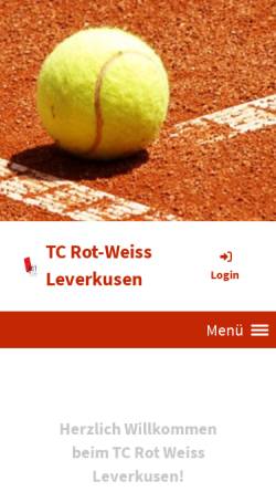 Vorschau der mobilen Webseite www.tennis-rwl.de, Tennisclub Rot-Weiss Leverkusen e.V.