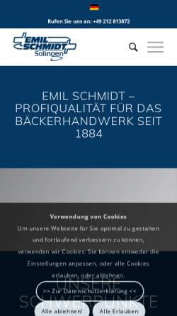 Vorschau der mobilen Webseite www.emil-schmidt.de, Emil Schmidt GmbH