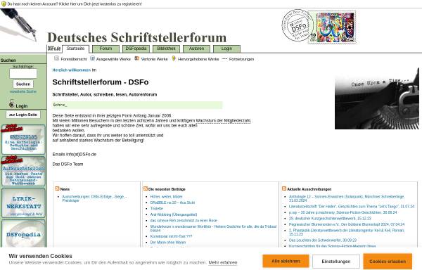 Vorschau von www.dsfo.de, Deutsches Schriftstellerforum