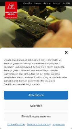 Vorschau der mobilen Webseite marsvogel-solingen.de, Marsvogel Messer
