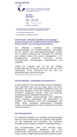 Vorschau der mobilen Webseite www.hans-boehm.de, Hans Böhm, Sanitär-, Solar- und Heizungstechnik