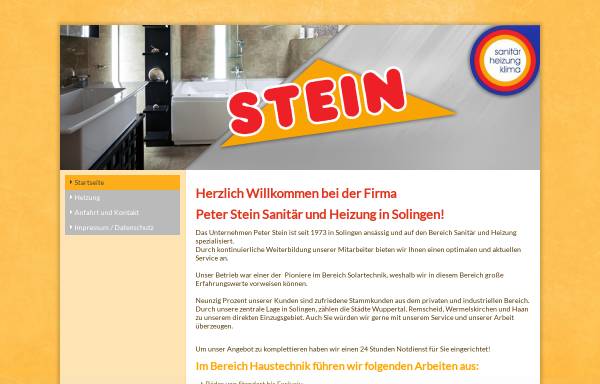 Vorschau von www.sanitaer-stein.de, Peter Stein, Sanitär und Heizung