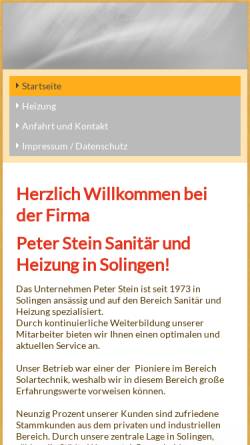 Vorschau der mobilen Webseite www.sanitaer-stein.de, Peter Stein, Sanitär und Heizung