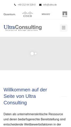 Vorschau der mobilen Webseite www.ultra.de, Ultra Consulting Network GmbH