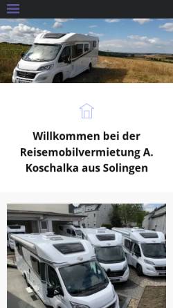Vorschau der mobilen Webseite www.reisemobile-koschalka.de, Reisemobilvermietung Koschalka