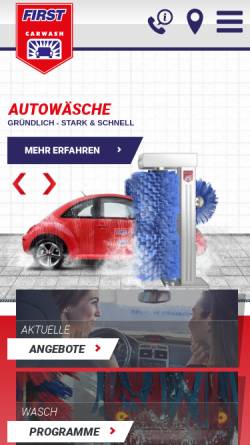 Vorschau der mobilen Webseite www.first-carwash.de, First Carwash GmbH