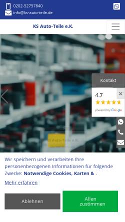 Vorschau der mobilen Webseite www.ks-auto-teile.de, KS Auto-Teile OHG