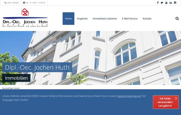 Vorschau von www.huth-immobilien.de, Dipl.- Oec. Jochen Huth - Immobilien
