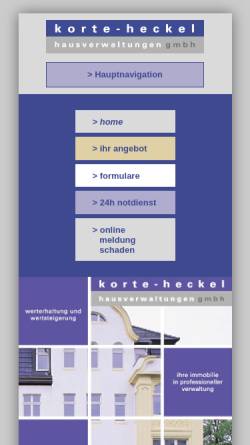 Vorschau der mobilen Webseite www.hausverwaltungen-wuppertal.de, Hausverwaltungen Annette Korte-Heckel e.K.