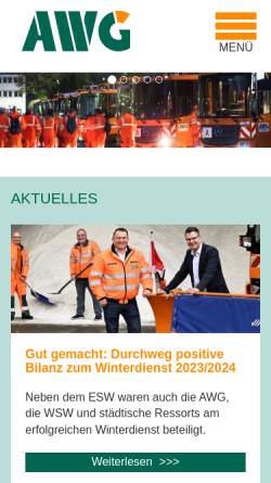 Vorschau der mobilen Webseite awg-wuppertal.de, AWG Abfallwirtschaftsgesellschaft mbH Wuppertal