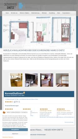 Vorschau der mobilen Webseite www.marco-dietz.de, Bau- und Möbelschreinerei Marco Dietz
