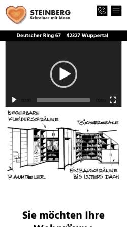 Vorschau der mobilen Webseite schraenke-nach-mass-steinberg.de, Steinberg, Schränke nach Maß