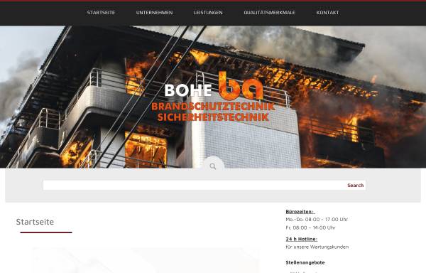 Vorschau von www.bohe.de, Manfred Bohe, Brandschutztechnik-Sicherheitstechnik e.K.