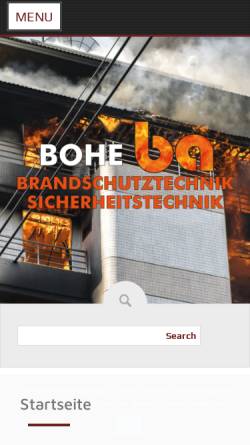 Vorschau der mobilen Webseite www.bohe.de, Manfred Bohe, Brandschutztechnik-Sicherheitstechnik e.K.