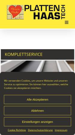 Vorschau der mobilen Webseite www.platten-haas.de, Platten-Haas GmbH