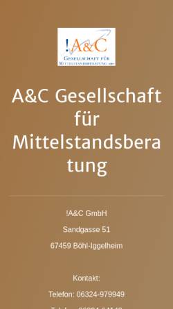 Vorschau der mobilen Webseite www.ac-mittelstand.de, A&C Mittelstandsberatung