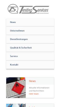 Vorschau der mobilen Webseite www.testingservices.de, Testing Services GmbH