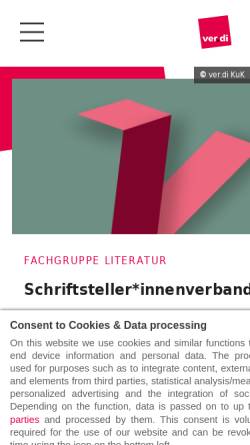 Vorschau der mobilen Webseite vs.verdi.de, Verband deutscher Schriftsteller