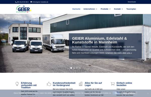 Vorschau von www.geier-metalle.de, Geier Metall- und Stahlhandel GmbH