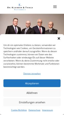Vorschau der mobilen Webseite www.drkleinehr.de, Rechtsanwälte Dr. Kleinehr & Thiele