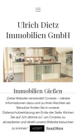 Vorschau der mobilen Webseite www.dietz-immobilien.de, Ulrich Dietz Immobilien GbR