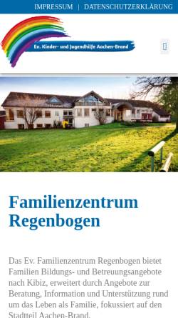 Vorschau der mobilen Webseite www.evkitabrand.de, Evangelisches Familienzentrum Regenbogen