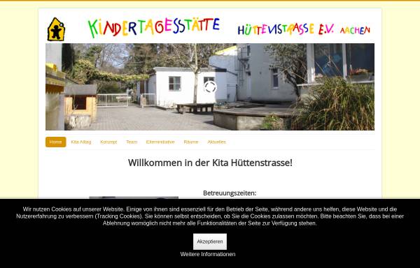Vorschau von www.kita-huettenstrasse.de, Kindertagesstätte Hüttenstrasse e.V.