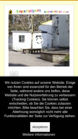 Vorschau der mobilen Webseite www.kita-huettenstrasse.de, Kindertagesstätte Hüttenstrasse e.V.