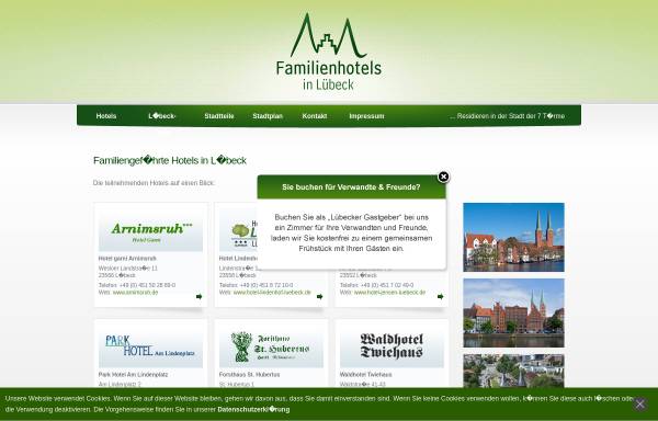 Vorschau von www.familienhotels-luebeck.de, Familienhotels