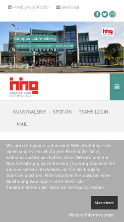Vorschau der mobilen Webseite www.hhg-aachen.de, Heinrich-Heine-Gesamtschule (HHG)