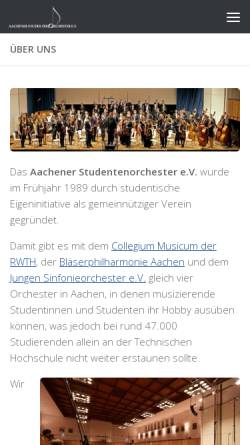 Vorschau der mobilen Webseite www.aso.rwth-aachen.de, Aachener Studentenorchester e.V.