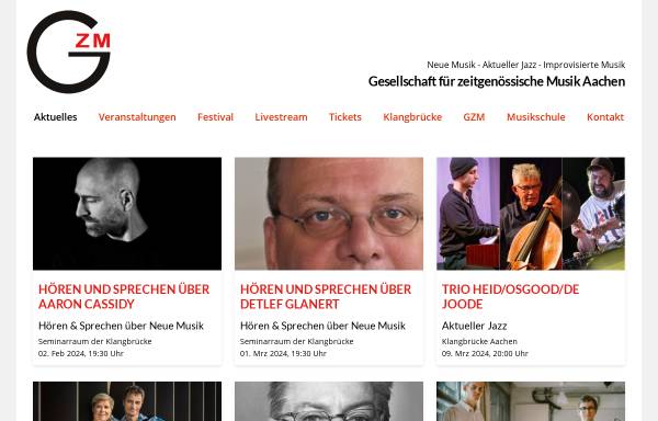 Vorschau von www.gzmklangbruecke.de, Gesellschaft für zeitgenössische Musik Aachen e.V.