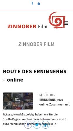 Vorschau der mobilen Webseite www.zinnoberfilm.de, Zinnober Film GmbH