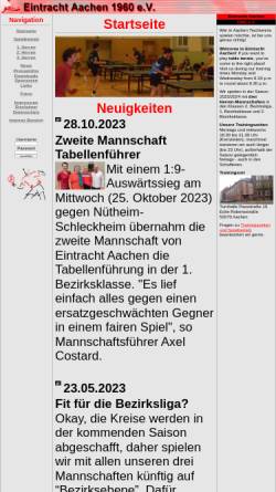 Vorschau der mobilen Webseite www.eintracht-aachen.de, Eintracht Aachen