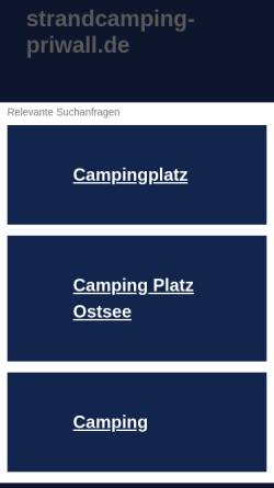 Vorschau der mobilen Webseite www.strandcamping-priwall.de, Strandcamping Priwall