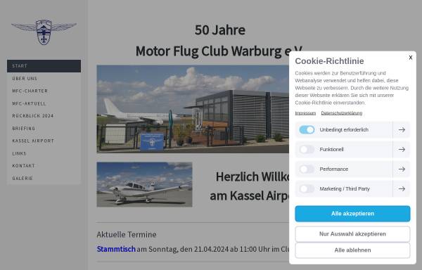 Vorschau von www.mfc-warburg.de, Motor-Flug-Club Warburg e.V. (MFC)