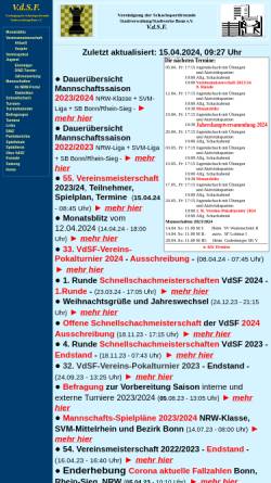 Vorschau der mobilen Webseite www.vdsf-bonn.de, Vereinigung der Schachsportfreunde Stadtverwaltung/Stadtwerke Bonn e.V.