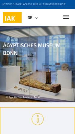 Vorschau der mobilen Webseite www.aegyptisches-museum.uni-bonn.de, Ägyptisches Museum der Universität Bonn