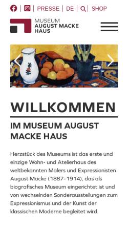 Vorschau der mobilen Webseite www.august-macke-haus.de, Museum August Macke Haus