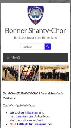 Vorschau der mobilen Webseite www.bonner-shanty-chor.de, Der Bonner Shanty-Chor