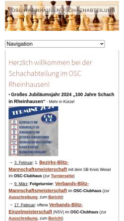 Vorschau der mobilen Webseite www.osc-schach.de, Schachabteilung des OSC 04 Rheinhausen