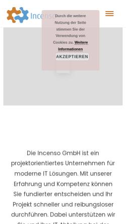 Vorschau der mobilen Webseite incenso.de, Incenso GmbH - IT-Dienstleistungen