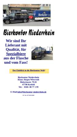 Vorschau der mobilen Webseite www.bierkontor-niederrhein.de, Bierkontor Niederrhein