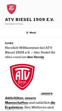 Vorschau der mobilen Webseite atvbiesel.de, ATV Biesel 1909 e.V.