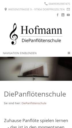 Vorschau der mobilen Webseite www.panfloetenkurs.info, Panflötenschule Hofmann
