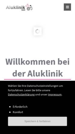 Vorschau der mobilen Webseite www.aluklinik.de, Aluklinik GmbH