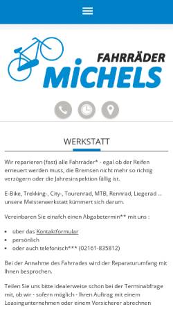 Vorschau der mobilen Webseite www.fahrrad-michels.de, Fahrräder Michels