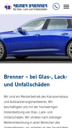 Vorschau der mobilen Webseite www.reiner-brenner.de, Reiner Brenner Karosseriebau u. Autolackierungs GmbH