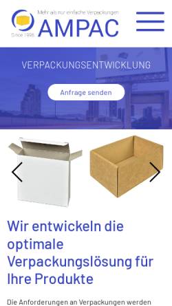 Vorschau der mobilen Webseite www.ampac.de, Ampac Sales GmbH